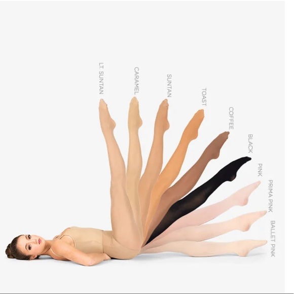 NEW 4 Pairs THEATRICALS Convertible Microfiber Tights 3 pink / 1 Suntan sz M - Picture 7 of 14